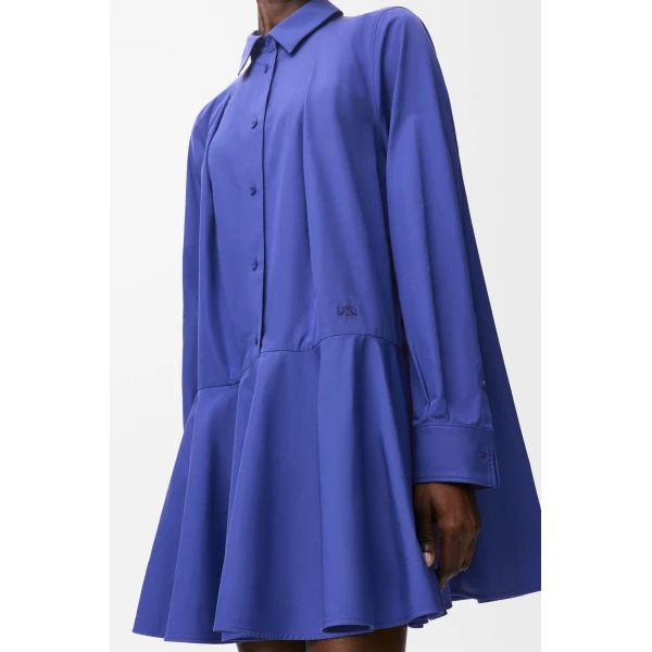 Shirt Dress in Cotton, Blue - Image 4