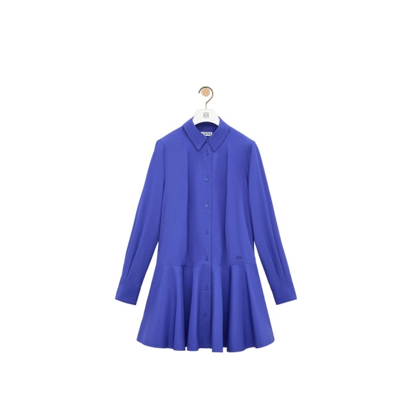 Loewe Shirt Dress in Cotton, Blue | Dresses | Coveti
