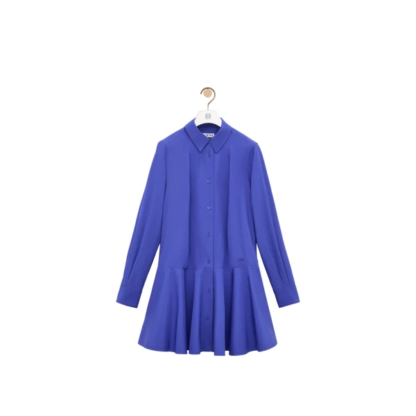Shirt Dress in Cotton, Blue