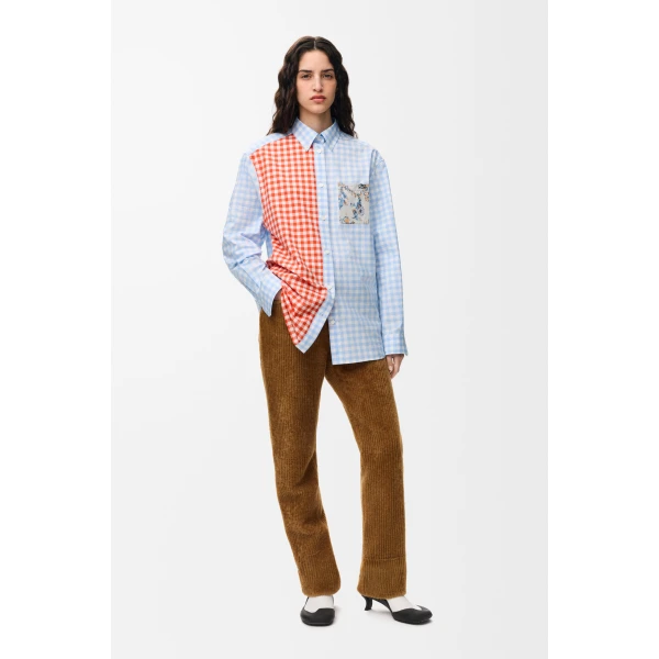 Shirt in Cotton, Light Blue and Orange - Image 2