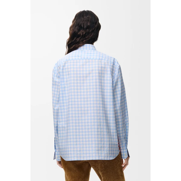 Shirt in Cotton, Light Blue and Orange - Image 4