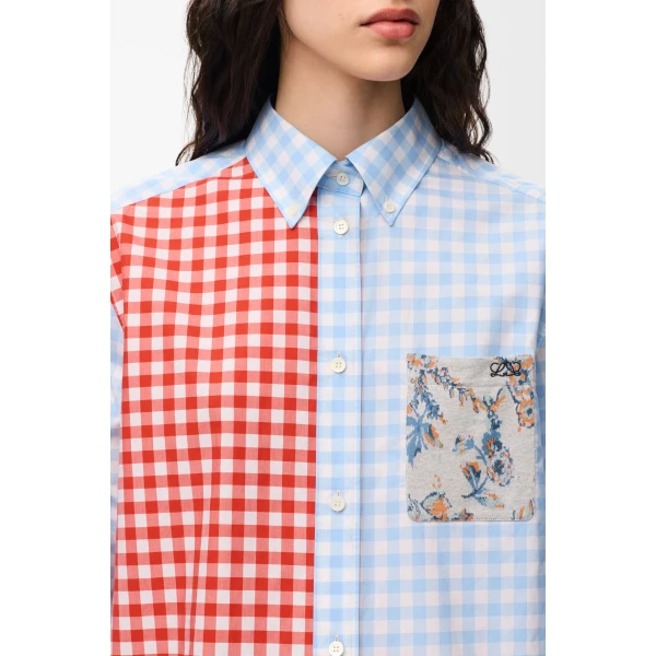 Shirt in Cotton, Light Blue and Orange - Image 5