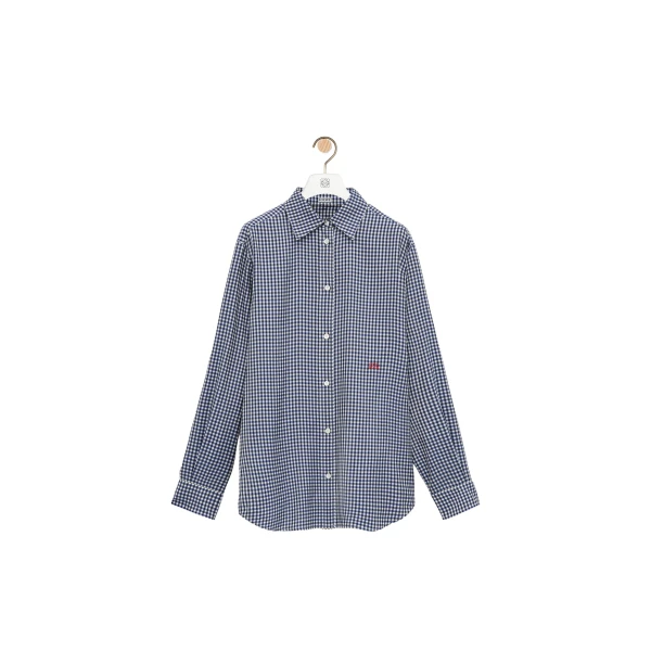 Shirt in Silk, Blue and White