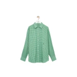 Loewe Shirt in Silk, Green and White | Tops | Coveti