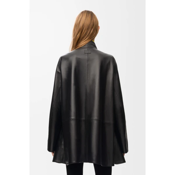 Short Coat in Nappa Lambskin, Black - Image 4
