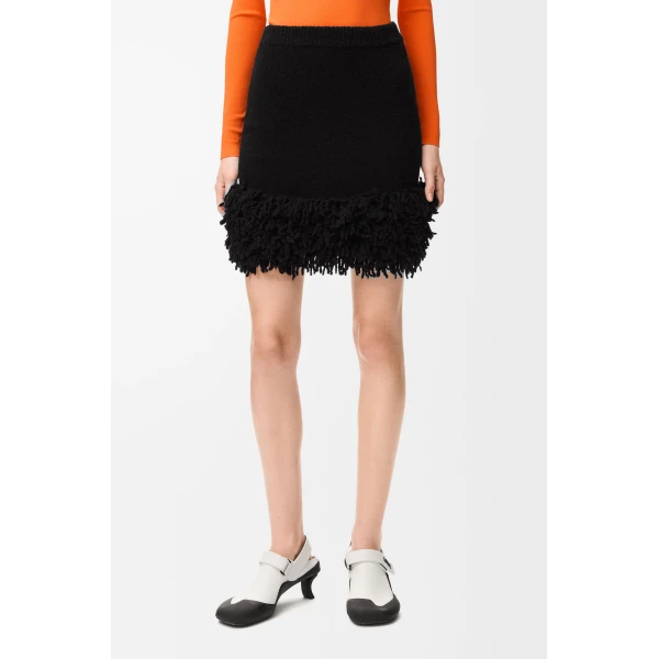 Skirt in Wool Blend, Black - Image 3
