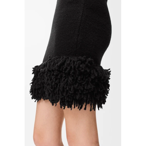 Skirt in Wool Blend, Black - Image 5