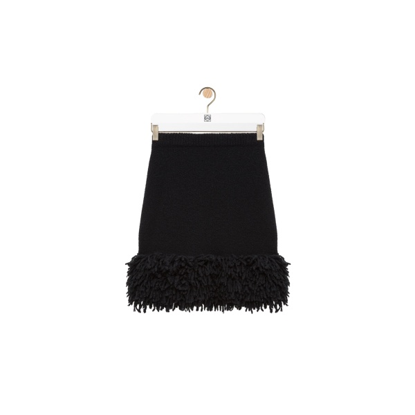 Skirt in Wool Blend, Black