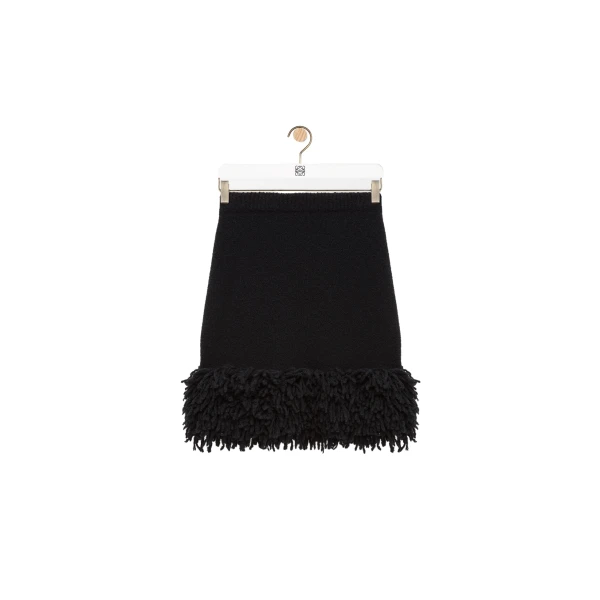 Skirt in Wool Blend, Black