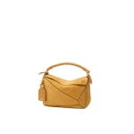 Loewe Small Featherlight Puzzle Bag in Suede, Ochre | Bags | Coveti