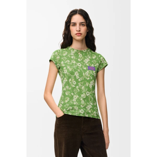 Small Fit T-Shirt in Cotton, Green - Image 3