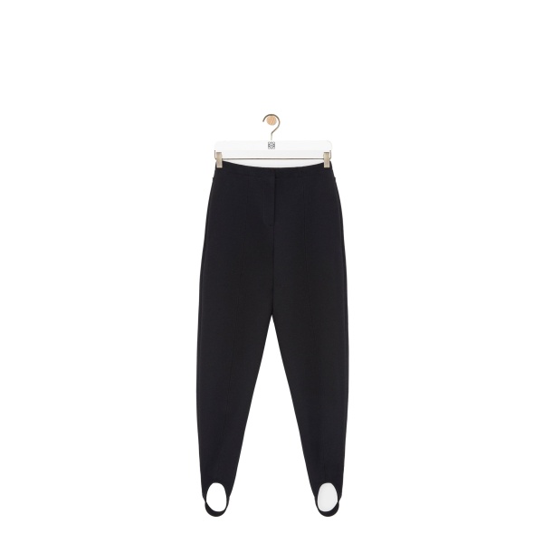 Loewe Stirrup Trousers in Stretch Wool Blend, Black | Pants | Coveti