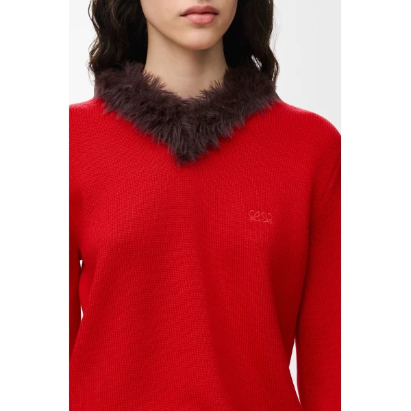 Sweater in Wool, Red - Image 5