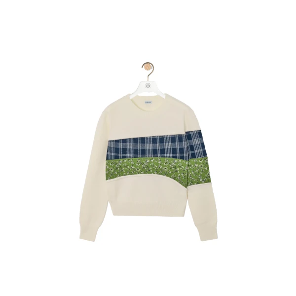 Loewe Sweater in Wool, White and Multicolour | Knitwear | Coveti