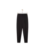 Loewe Tapered Trousers in Wool, Black | Pants | Coveti