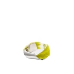 Loewe Thin Twisted Cuff in Hairy Calfskin, Silver and Lime | Jewelry | Coveti