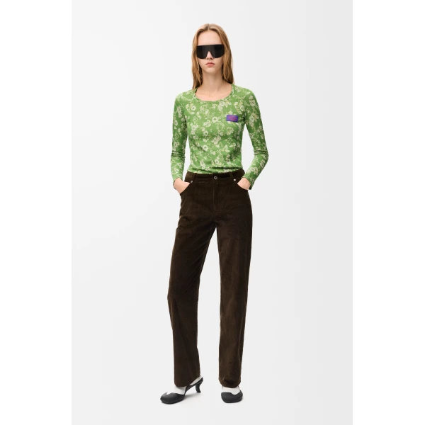Top in Cotton, Green - Image 2