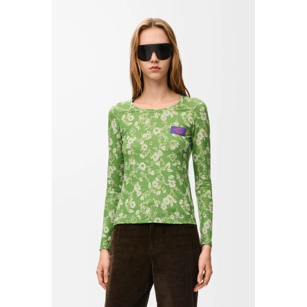 Top in Cotton, Green - Image 3