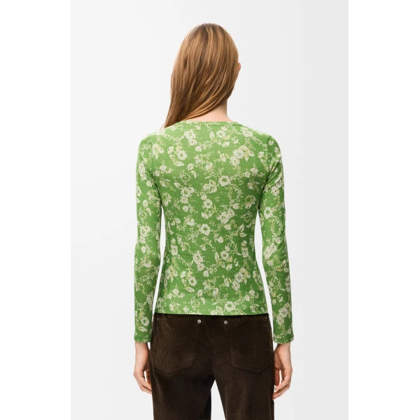 Top in Cotton, Green - Image 4