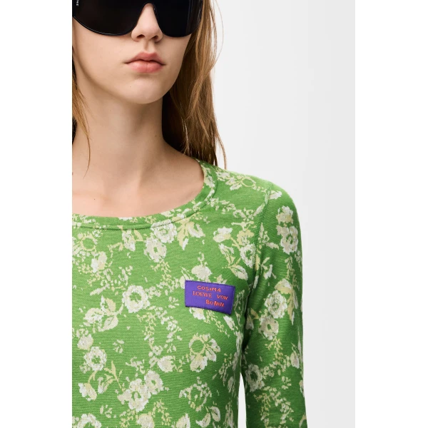 Top in Cotton, Green - Image 5