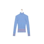 Loewe Top in Viscose Blend, Blue and White | Tops | Coveti