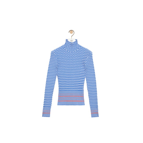 Loewe Top in Viscose Blend, Blue and White | Tops | Coveti