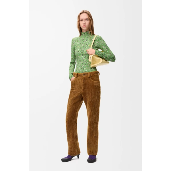 Top in Viscose Blend, Green and Multicolour - Image 2
