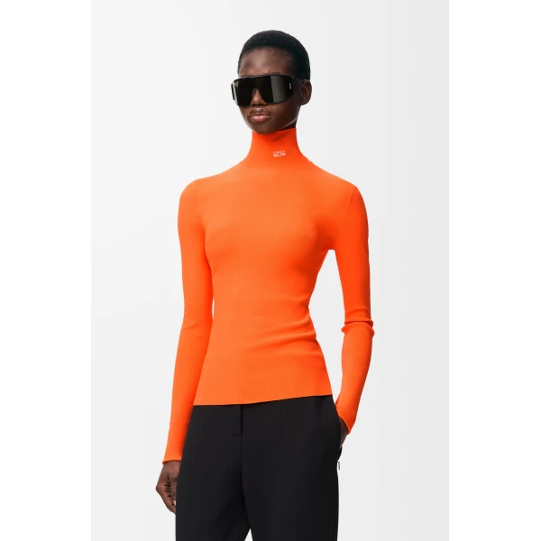 Top in Viscose Blend, Orange - Image 3