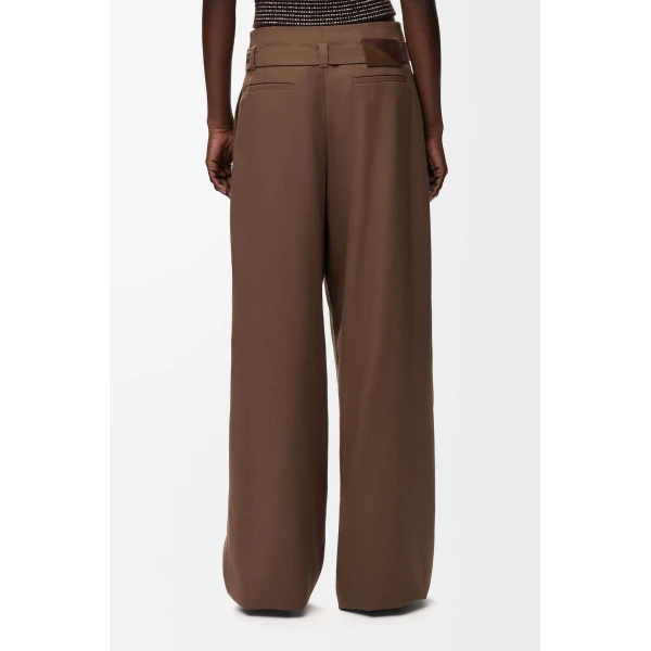 Trousers in Cotton, Brown - Image 4