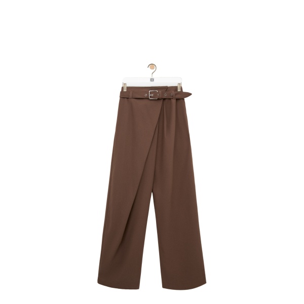 Loewe Trousers in Cotton, Brown | Pants | Coveti
