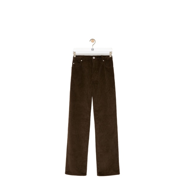 Loewe Trousers in Cotton Corduroy, Brown | Pants | Coveti