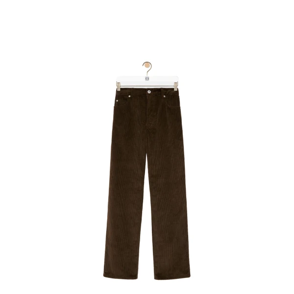 Trousers in Cotton Corduroy, Brown