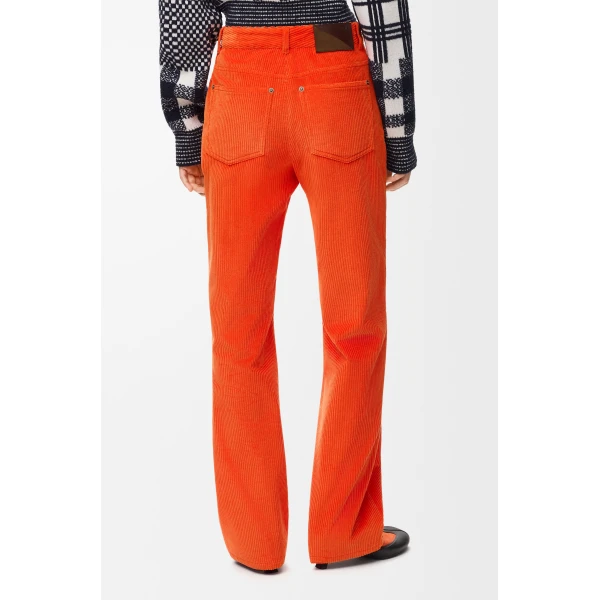 Trousers in Cotton Corduroy, Orange - Image 4