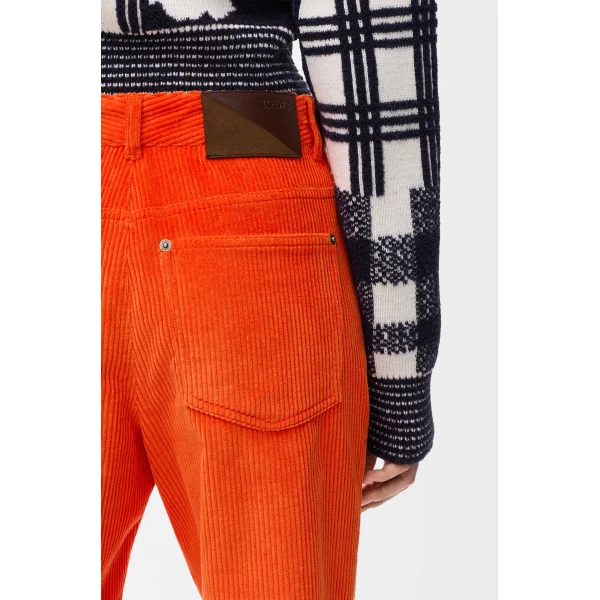 Trousers in Cotton Corduroy, Orange - Image 5