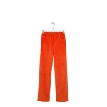 Loewe Trousers in Cotton Corduroy, Orange | Pants | Coveti