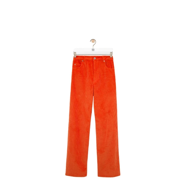 Trousers in Cotton Corduroy, Orange