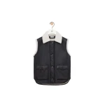 Loewe Vest in Shearling, Black | Jackets | Coveti