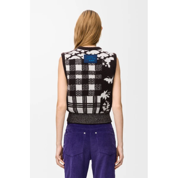 Vest in Wool, Ecru and Brown - Image 4