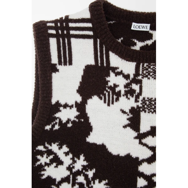 Vest in Wool, Ecru and Brown - Image 6
