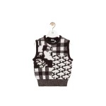 Loewe Vest in Wool, Ecru and Brown | Knitwear | Coveti