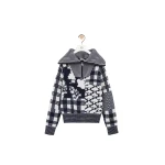 Loewe Zip-up Sweater in Wool, Navy and White | Knitwear | Coveti