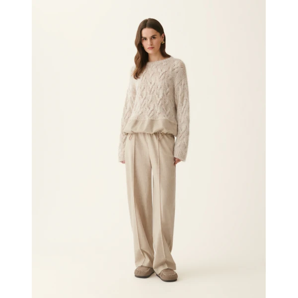 Fabiana Filippi Platinum, Mohair and Sequin Sweater in Cachà
