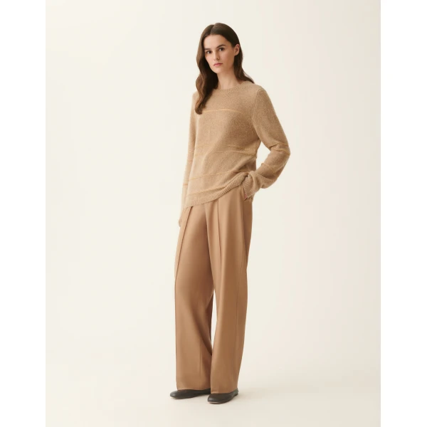Fabiana Filippi Platinum and Mohair Striped Sweater in Beech