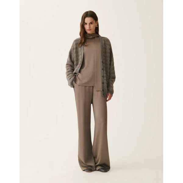 Fabiana Filippi Platinum and Mohair Cardigan with Sequin Stripes in Falcon