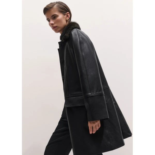 ME+EM 2-in-1 Luxe Swing Mac in Black Brown, view 4 | Coats | Coveti