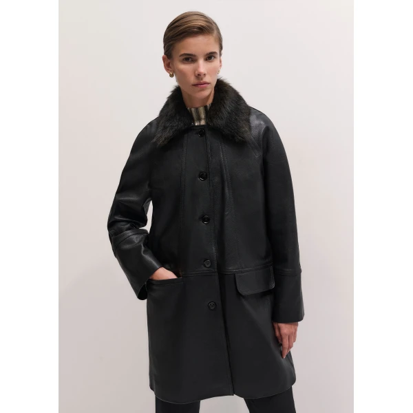 ME+EM 2-in-1 Luxe Swing Mac in Black Brown, view 6 | Coats | Coveti