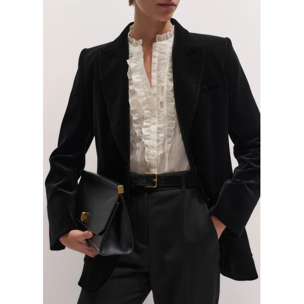 ME+EM 2-in-1 Ruffle Blouse in Cream, view 4 | Shirts | Coveti