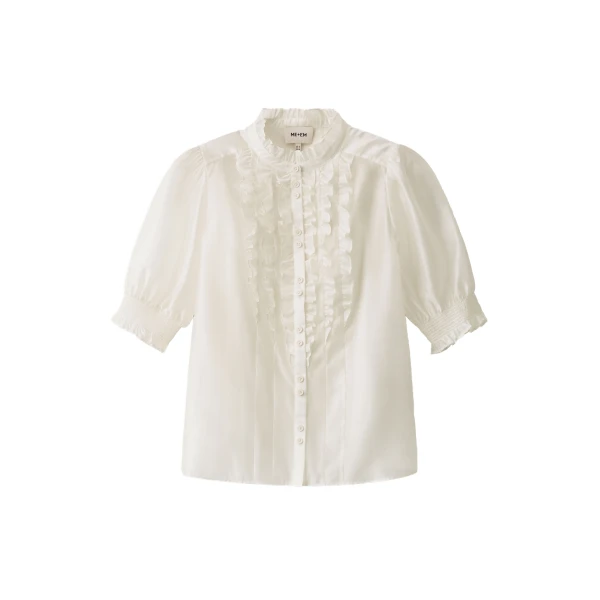 ME+EM 2-in-1 Ruffle Blouse in Cream | Shirts | Coveti