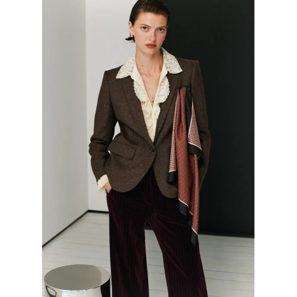 ME+EM 2-in-1 Ruffle Blouse in Light Cream
