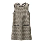 ME+EM A-Line Knit Mini Dress in Black Multi | Mini Dresses | Coveti